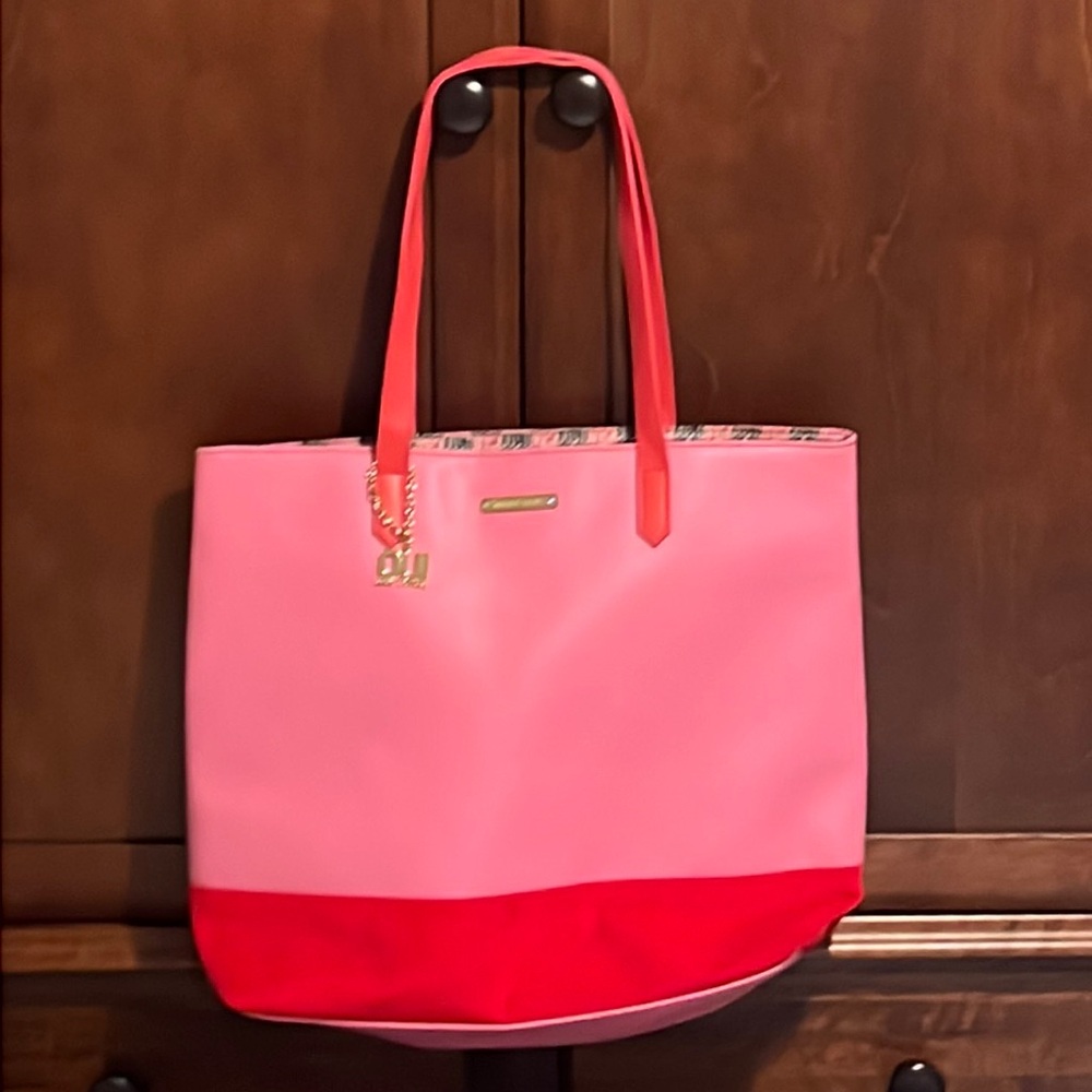 Juicy Couture Pink Oui Tote with Red velvet